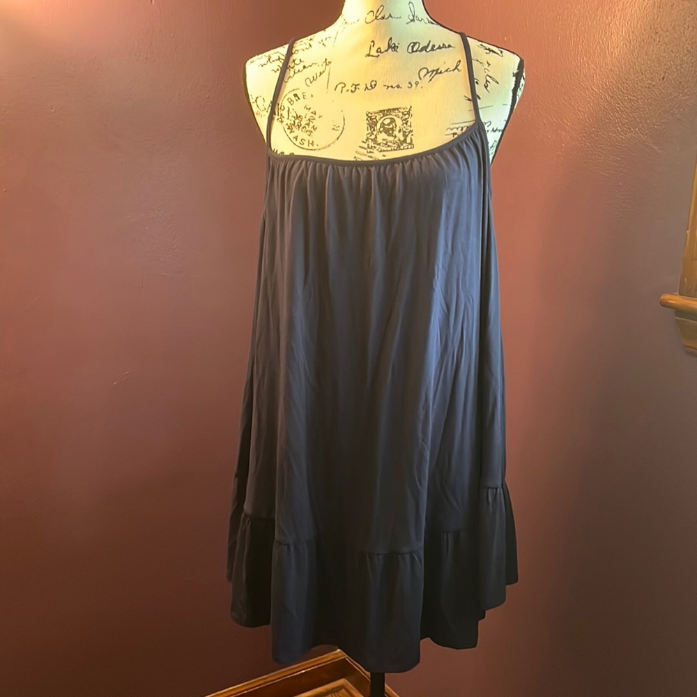 Beautiful Boutique Navy Strappy Cold Shoulder Knit Blouse NWT